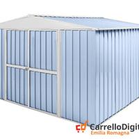 Box in Acciaio da giardino 360x345cm azzurro