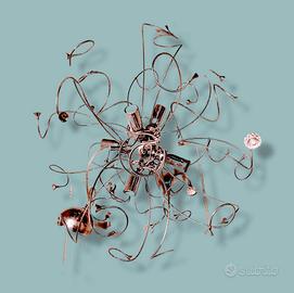 Lampadario moderno cromato a 6 luci con cristalli 