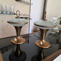 2 lampade abatjour vintage da comodino