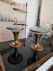 2 lampade abatjour vintage da comodino