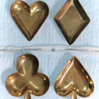 Set 4 posacenere ottone vintage Semi carte gioco