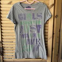 Sundek t-shirt grigia con scritte viola e verdi