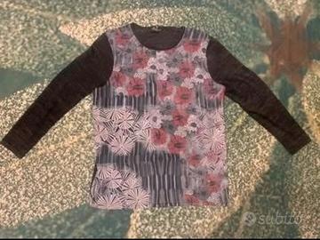 Maglia manica lunga donna fantasia floreale