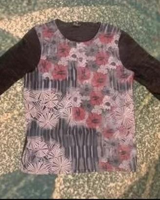 Maglia manica lunga donna fantasia floreale