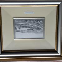 Quadro due torri in lamina di argento
