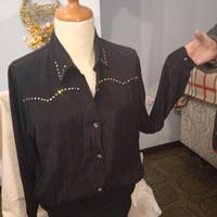 Camicia in seta nera anni '80