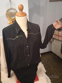 Camicia in seta nera anni '80