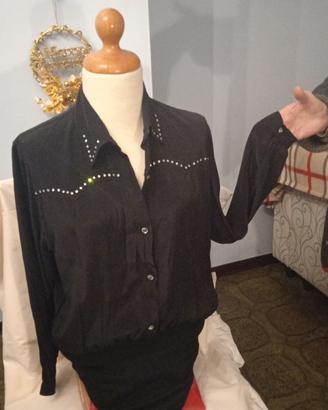Camicia in seta nera anni '80