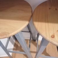 2 SGABELLI STILE INDUSTRIAL IN ACCIAO E ROVERE.