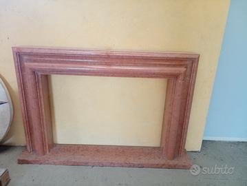 cornice camino in marmo rosso verona