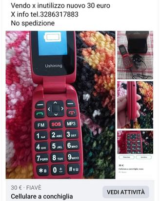 CELLULARE  A CONCHIGLIA  ROSSO