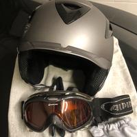 Sci da pista donna, casco, occhiali, scarponi