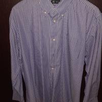 Camicia a righe bianche e viola L