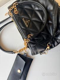 Borsa Donna Nera Trapuntata a Mano / Tracolla
