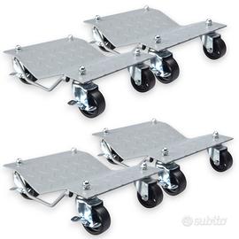 KIT 4 PEZZI CARRELLI SPOSTA AUTO MOTO POSIZIONA