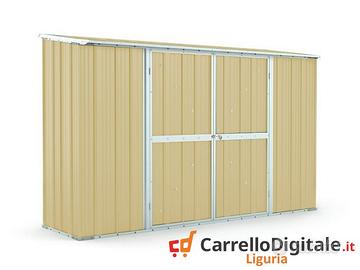 Casetta in lamiera per esterno 307x100cm beige