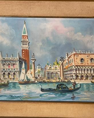 Acquerello vintage vista piazza San Marco