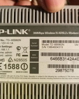 TP-LINK ADSL2+ modem, wi-fi acces point 300mbps