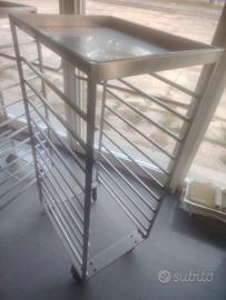 Carrello inox portavassoi