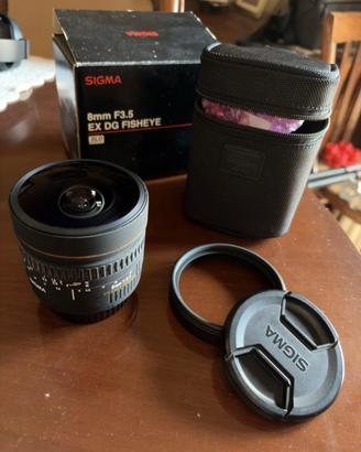 Obiettivo Sigma 8mm ex dg fisheye f3.5 canon