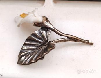 Micro decorazione Fiore Calla in Argento 800
