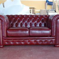 Chester 2 posti LETTO in pelle vintage lucida wine