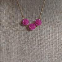 Parure collana e orecchini rose