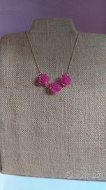 Parure collana e orecchini rose