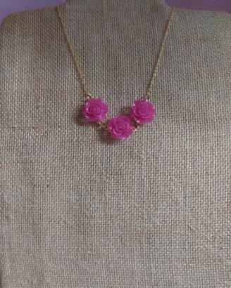 Parure collana e orecchini rose