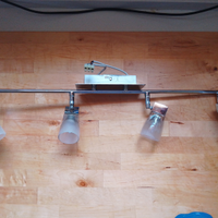 Faretti da soffitto 4 luci in inox e vetro