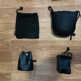 quattro porta obiettivi di cui due Sony e uno hama