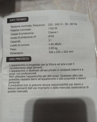 friggitrice ad aria