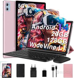 Tablet Android 14 10.1 Pollici 6GB RAM+128GB Rosa