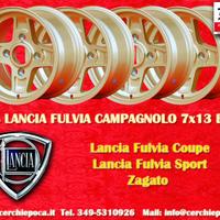 4 cerchi Lancia Campagnolo 7x13 ET10 Fulvia coupe
