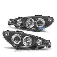 FARI PEUGEOT 206 98-08 ANGEL EYES CCFL FONDO NERO 