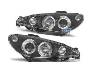 FARI PEUGEOT 206 98-08 ANGEL EYES CCFL FONDO NERO 
