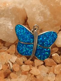 Ciondolo Farfalla in argento 925 e pietra dura