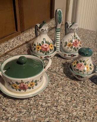Set Tavola Vintage Ceramica Deruta Santucci