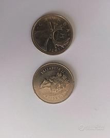 2 Monete 25 cent Canada Elizabeth 2