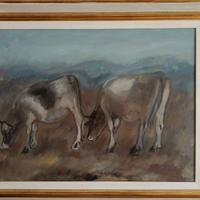 mucche al pascolo del pittore Bruno Donadel