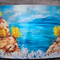 Quadro a olio "Capri le ginestre 120x80