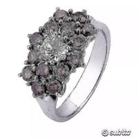 ANELLO ORO 18kt. CON DIAMANTI BROWN E DIAMANTE