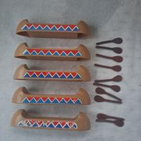 playmobil accessori 5X canoa beige indiano western