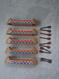 playmobil accessori 5X canoa beige indiano western