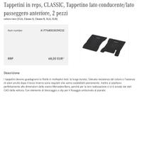 tappetini Mercedes originali  B -A -GLA -GLB-CLA 