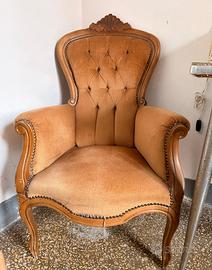Poltrona antica in stile Luigi Filippo
