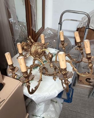 lampadario di ottone