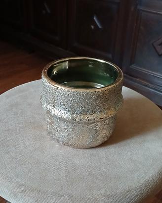 vaso in ceramica color oro