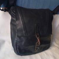 Borsa da donna in pelle nera, altezza cm 39 x 35
