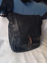 Borsa da donna in pelle nera, altezza cm 39 x 35